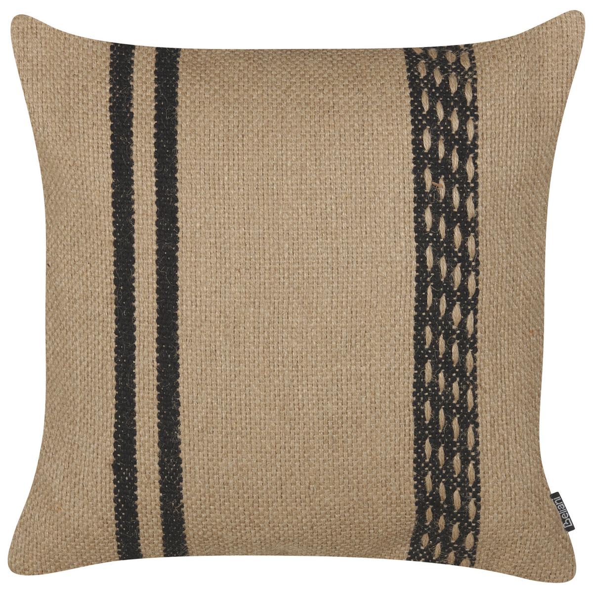 DEKOKISSEN 2er-Set Beige 45/45 cm Desalix - Beige/Schwarz, Naturmaterialien (45/45cm) - Beliani