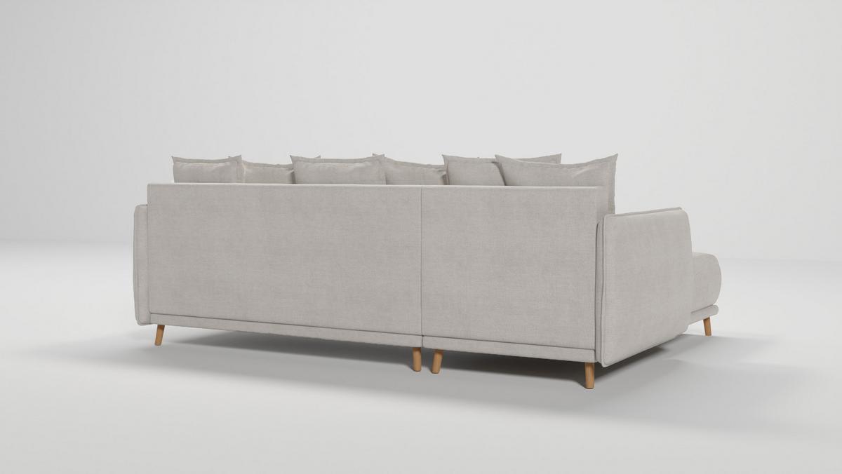 ECKSOFA Chroma Beige Luxusmicrofaser - Ecru/Beige, Holz/Textil (238/170cm) - S-Style Möbel