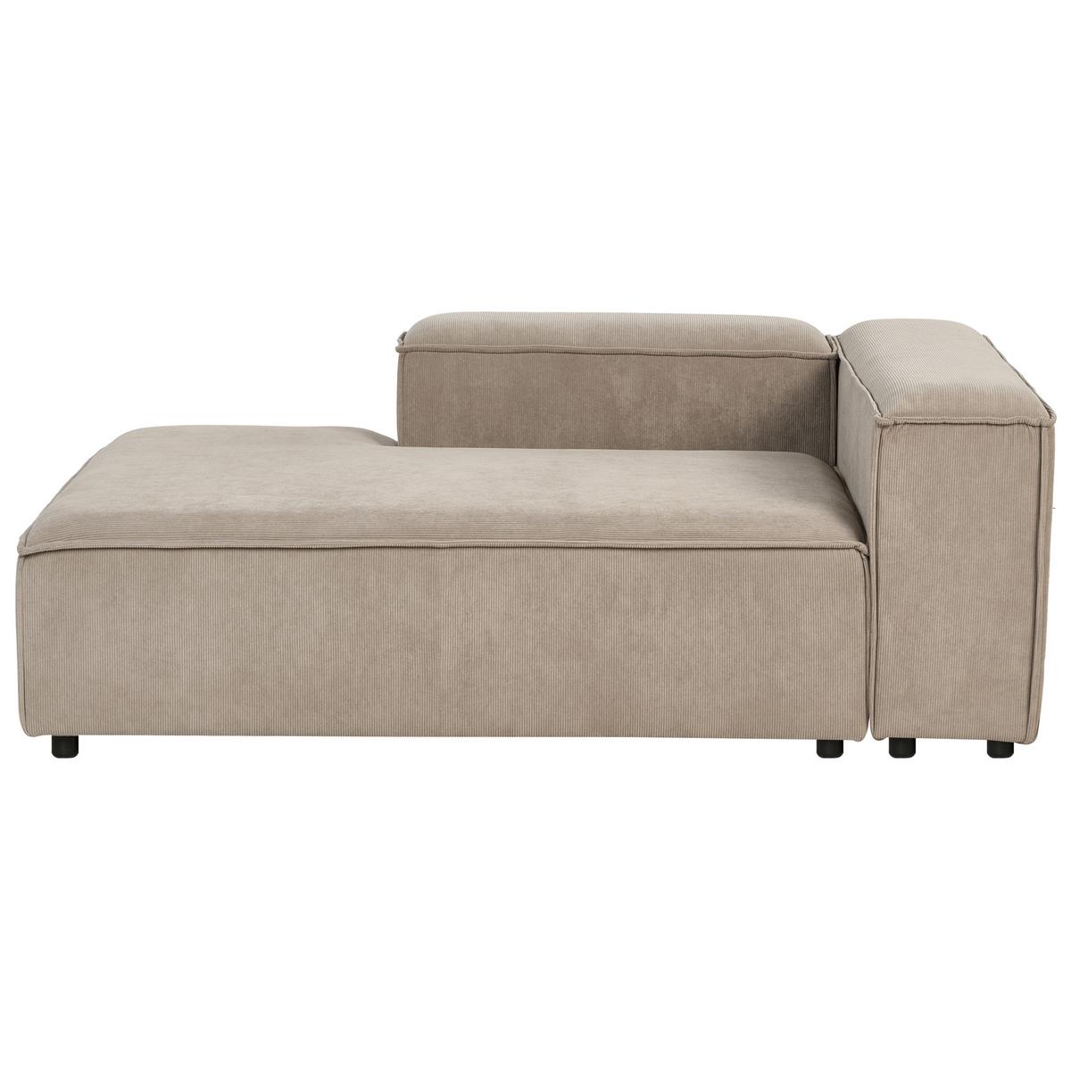 ECKSOFA Modul 4-Sitzer rechtsseitig Hellbraun Cord Ardal - Hellbraun/Schwarz, Textil (326/180cm) - Beliani