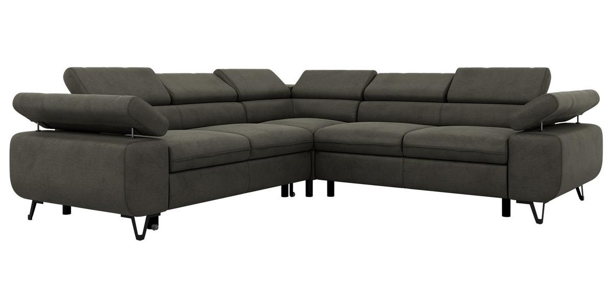ECKSOFA QUADRO L - Anthrazit Velvet - Rechts Seite - Anthrazit/Schwarz, Textil/Metall (269/269cm) - MKS