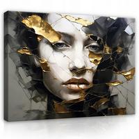 BILDER Abstrakt Frau 100x70 - Multicolor, Holzwerkstoff (100/70cm) - Wallarena