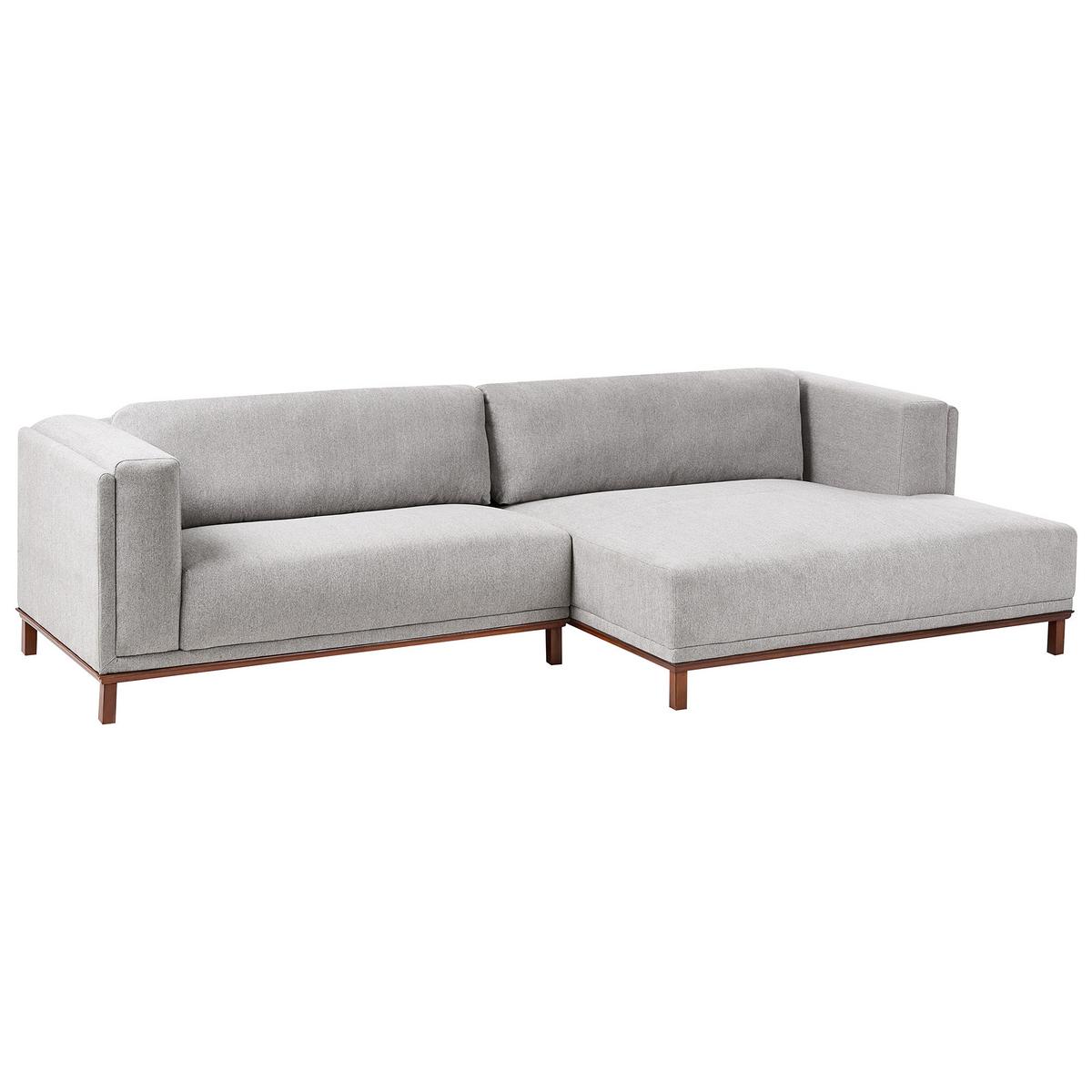 ECKSOFA 4-Sitzer Stoff Grau linksseitig Veng - Hellbraun/Grau, Textil (310/155cm) - Beliani