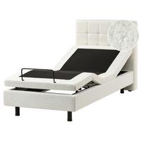 BETT verstellbar 90/200 cm Bouclé Cremeweiß Duke - Creme, Textil (90/200cm) - Beliani