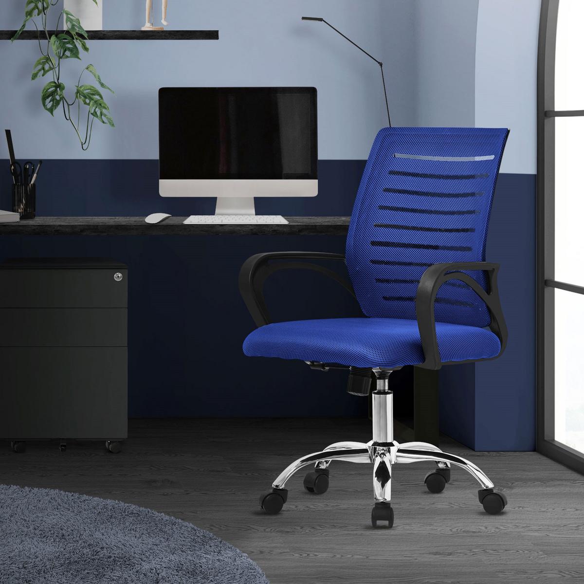 BÜROSTUHL Blau - Blau, Metall (54/99/59cm) - ML-DESIGN