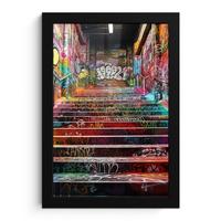 POSTER MIT RAHMEN Treppe - Graffiti - Farben - Kunst Poster 20x30 cm - Multicolor, Papier (20/30cm) - MuchoWow