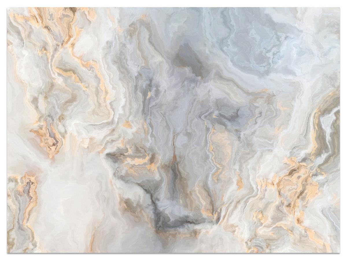 FOTOTAPETE für Küche Grauer Marmor Imitation Gold Adern 500x350 - Beige/Goldfarben, Papier (500/350cm) - Muralo