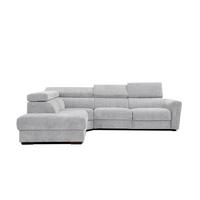 ECKSOFA CALVERA 5-Sitzer mit 1 Relaxfunktion, hellgrau - Hellgrau, Holzwerkstoff/Textil (239/298cm) - Wozimo