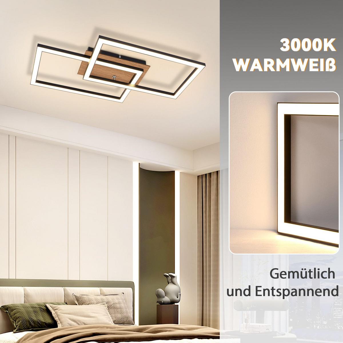 LED-DECKENLEUCHTE Gable 50/30/6.1 cm - Schwarz, Metall (50/30/6.1cm) - Nettlife