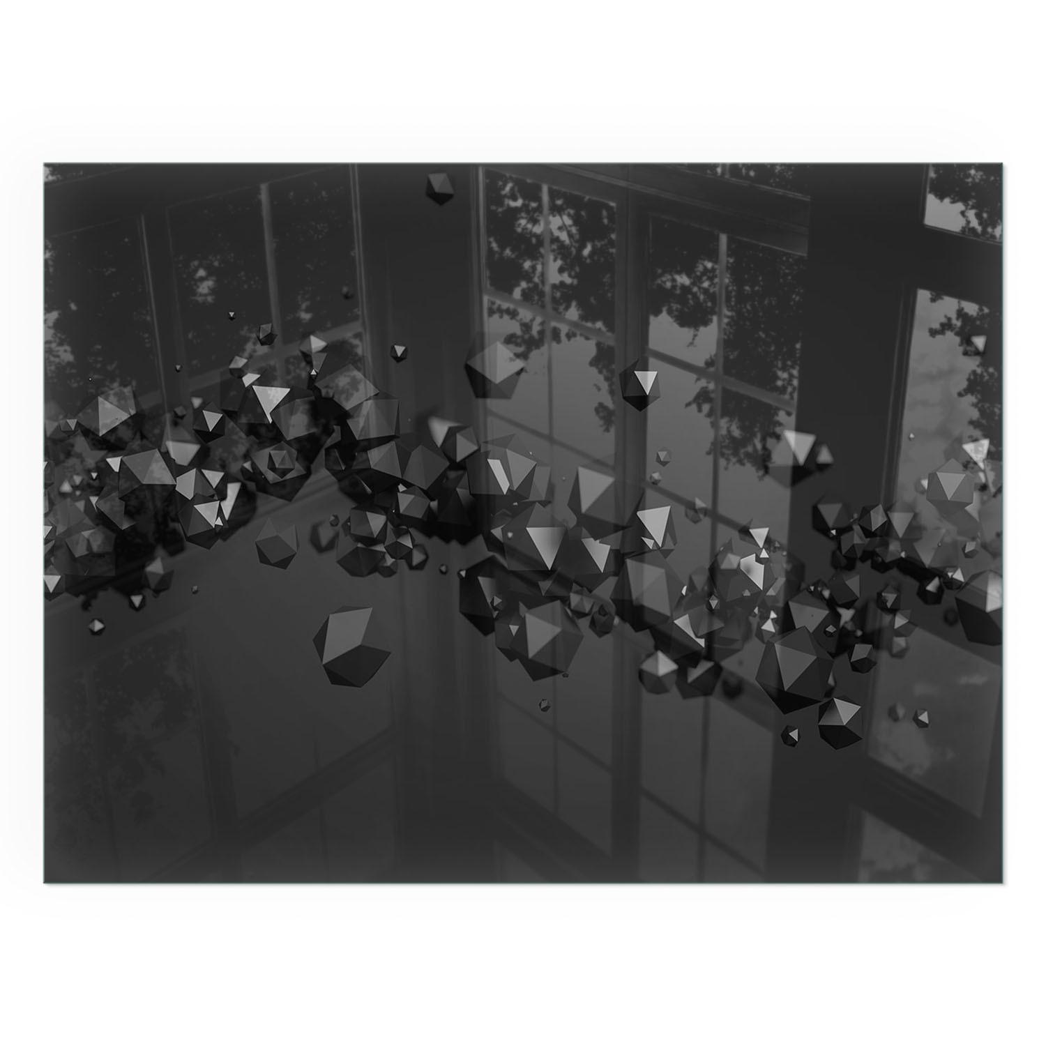 GLASPLATTE für Kamin 80x60 cm - Schwarz, Glas (80/60/0.4cm) - TULUP