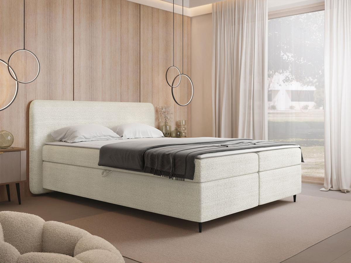 BOXBETT Boho II - H3 - Creme/Schwarz, Holz/Holzwerkstoff (180/200cm) - MIRJAN24