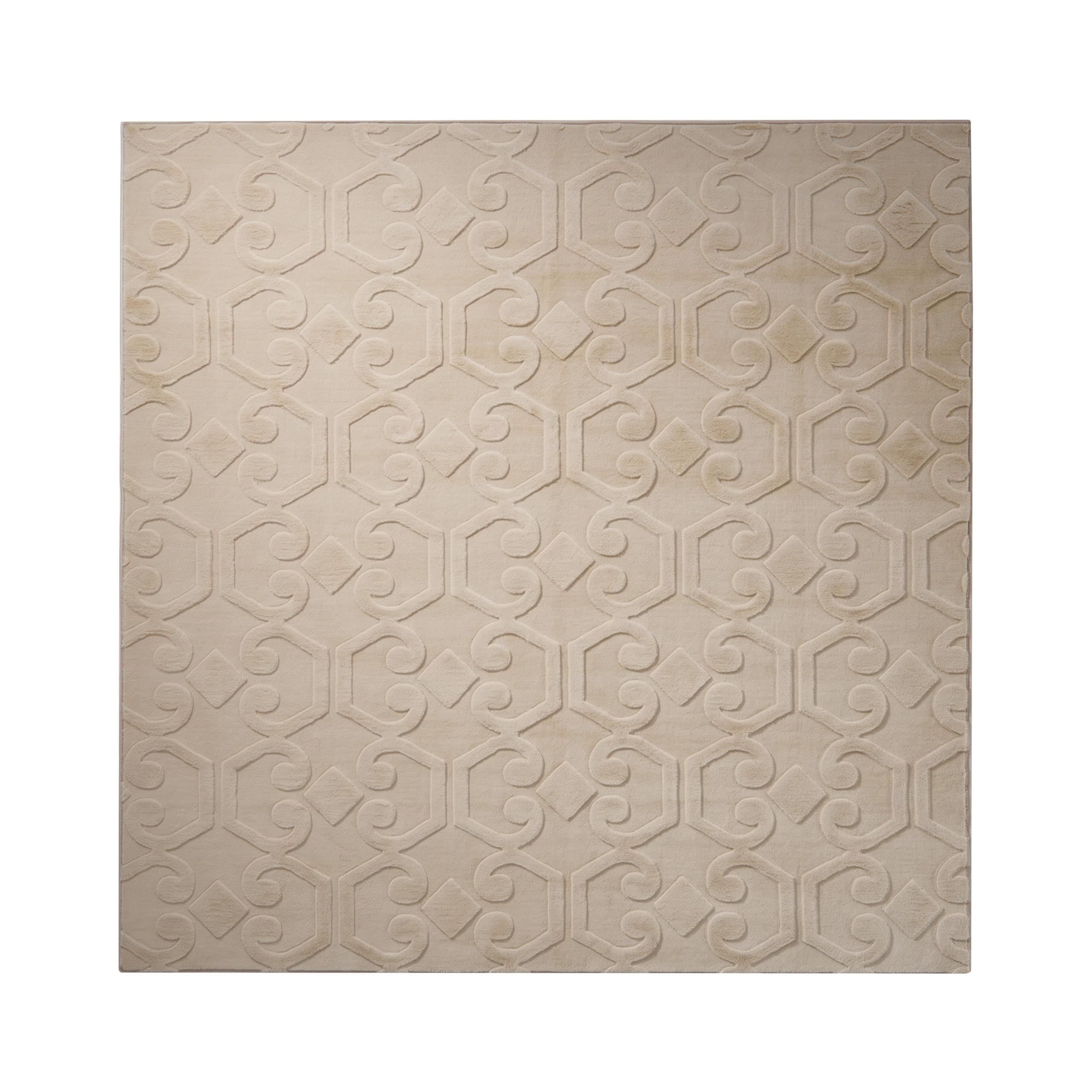 TEPPICH Beige 160/160 cm Gannett - Beige, Textil (160/160cm) - Beliani