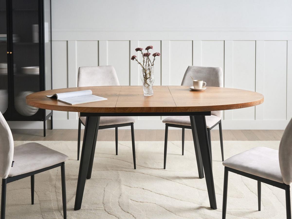 ESSTISCH ausziehbar Braun 140-180/90 cm Dutton - Braun, Holzwerkstoff (140/90/75cm) - Beliani