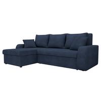 ECKSOFA Kris Lux - Schwarz/Dunkelblau, Holz/Kunststoff (238/147cm) - MIRJAN24