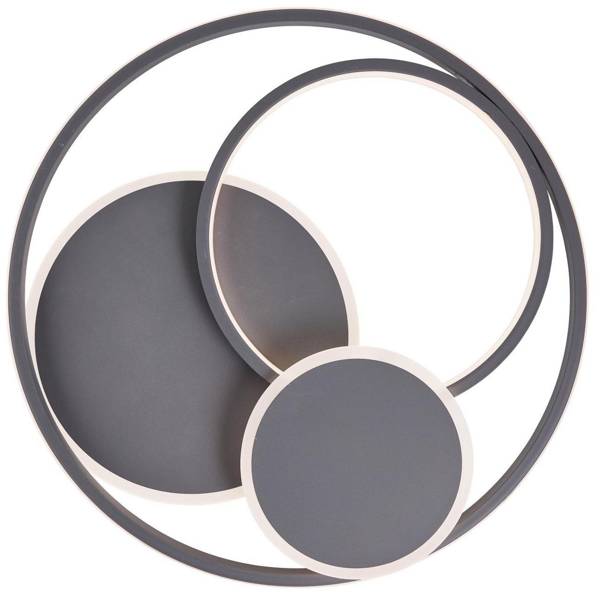 DECKENLEUCHTE Runda G99371/22 - Grau, Metall (50/50/7cm) - Brilliant