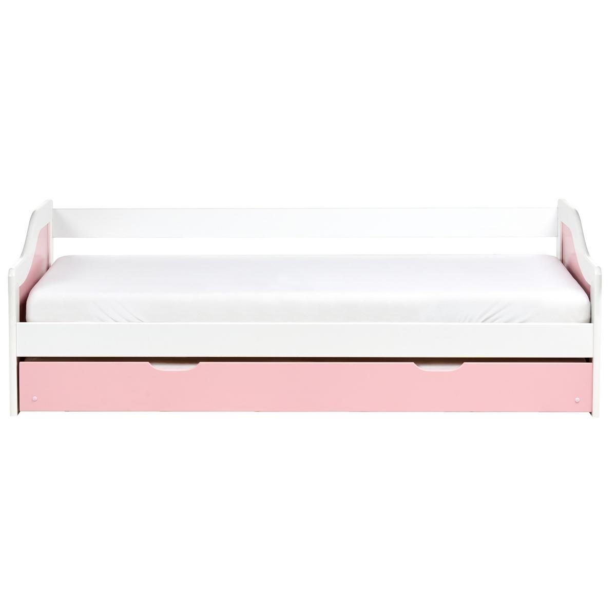 AUSZIEHBETT Kiefernholz 90/200 cm Rosa Luneray - Pink, Holz (90/200cm) - Beliani