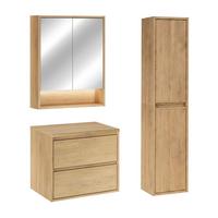 BADMÖBEL 60cm Edmé 2er-Set Holz - Braun, Holzwerkstoff (60/52.2/46cm) - Petits-meubles