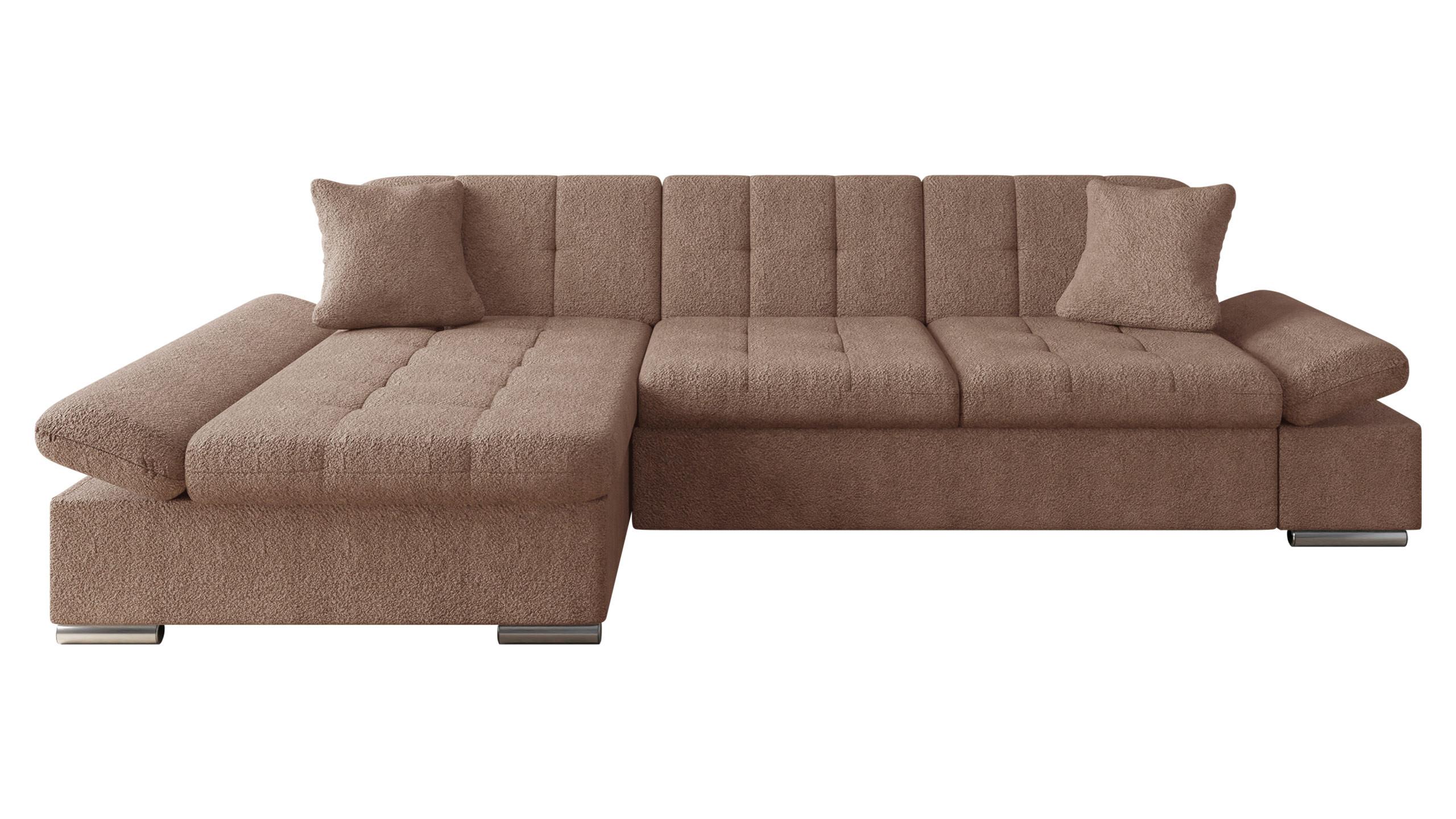ECKSOFA Montana, Seite: Links - Cappuccino, Holz/Textil (278/161cm) - MIRJAN24