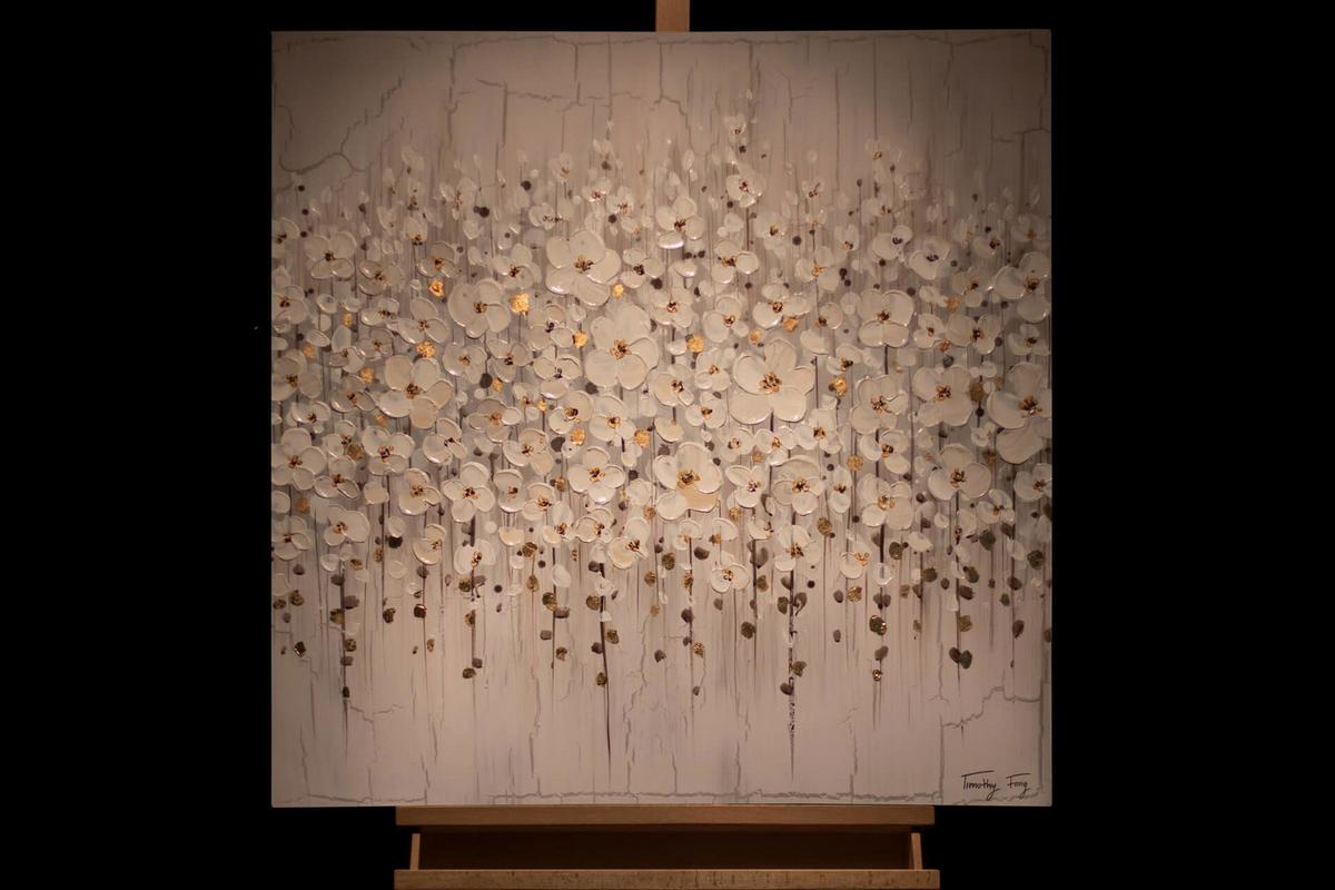 ACRYLBILD HANDGEMALT 80/80 cm - Schwarz, Holz/Textil (80/80cm) - KUNSTLOFT