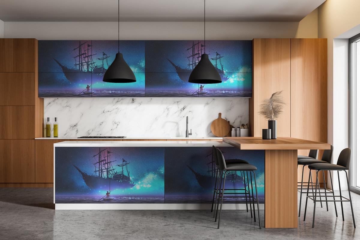 MÖBLAUFKLEBER 100x50 cm blau - Blau, Kunststoff (50/0.1/100cm) - Wallfluent