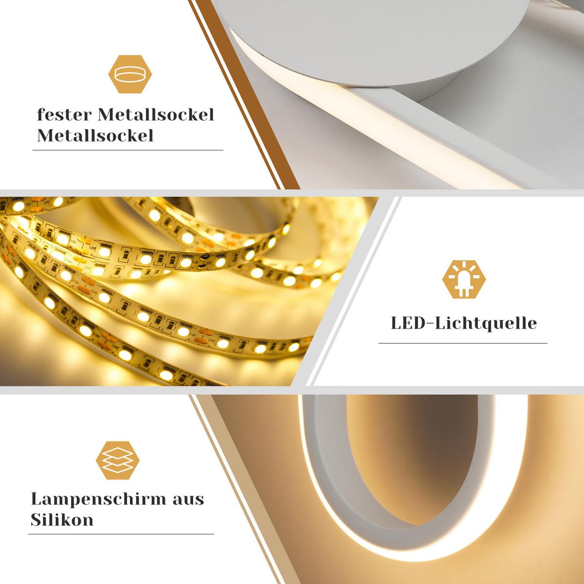 LED - WANDLEUCHTE Funkelior 14/4/41.5 cm - Weiß, Metall (14/4/41.5cm) - ZMH