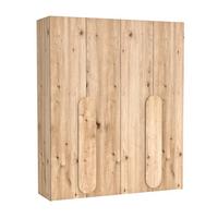 FALTTÜRENSCHRANK Omodeo 200 cm breit in Artisan-Eiche – mit WingLine-Falttüren - Eiche Artisan, Holzwerkstoff (200/240/58cm) - AX Living