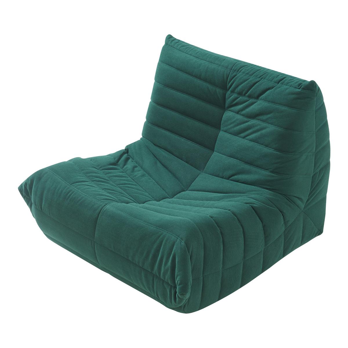 BODENSESSEL Kodsø - Grün, Textil (90/75/100cm) - [en.casa]