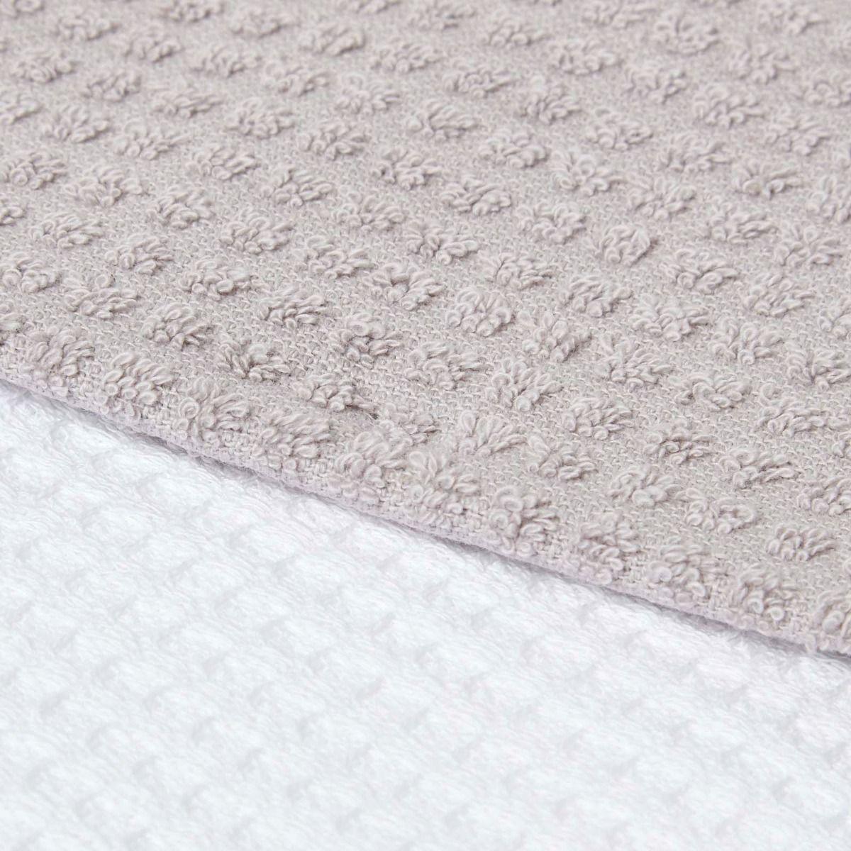 GESCHIRRTÜCHER Koch, 2er-Set Waffelpiqué, 100% Baumwolle - Grau, Textil (40/60cm) - Homescapes