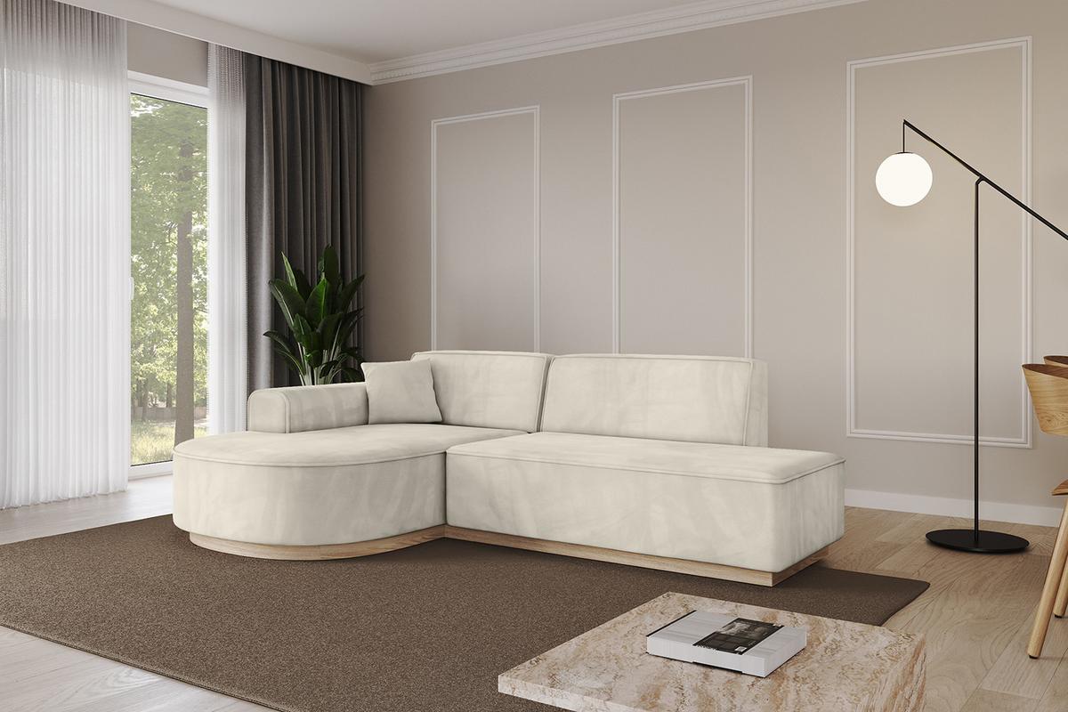 ECKSOFA Ottomane Links ARRIO-L1 - 243x171x83 cm Beige - Beige, Holzwerkstoff/Textil (243/171cm) - ALTDECOR