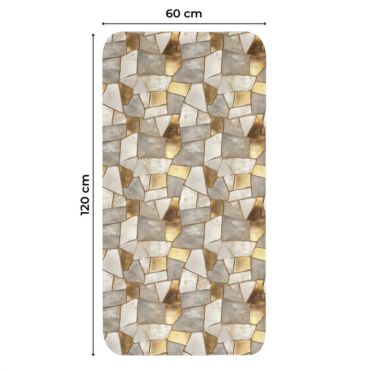 WC-VORLEGER Mosaik - Marmor - Gold Toilettenvorleger 60x120 cm - Champagner, Textil (60/1cm) - OnlyWow