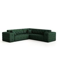 ECKSOFA Chantal - Grün, Holzwerkstoff/Textil (246/246cm) - Fun Möbel