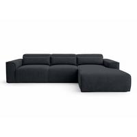 ECKSOFA L Form Ruyam Dunkelgrau 310/165/78 cm – Schlaffunktion Rechts - Schwarz, Kunststoff/Textil (310/170cm) - AX Living