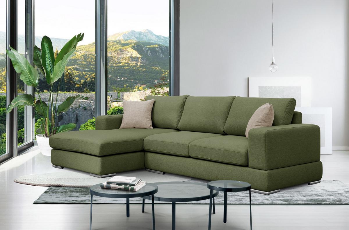 ECKSOFA OTTO 4-Sitzer, grün - Grün, Holzwerkstoff/Textil (159/279cm) - Wozimo