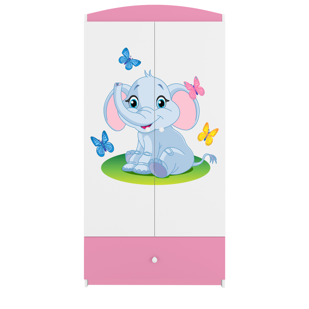 KINDERKLEIDERSCHRANK Elefant - Hellrosa, Holzwerkstoff (90/175/52cm) - RAUMHIRSCH FURNITURE