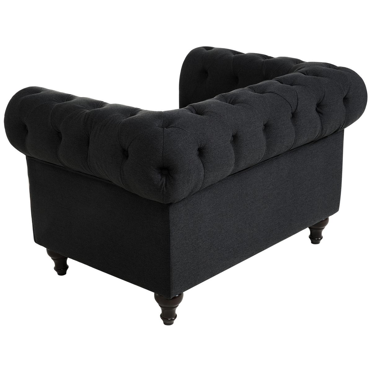SESSEL Polsterbezug graphitgrau Chesterfield - Graphitfarben, Textil (110/70/75cm) - Beliani