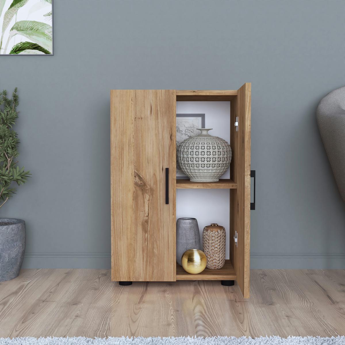 MEHRZWECKSCHRANK Åsnes - Eichefarben, Holzwerkstoff (49/74/32cm) - [en.casa]