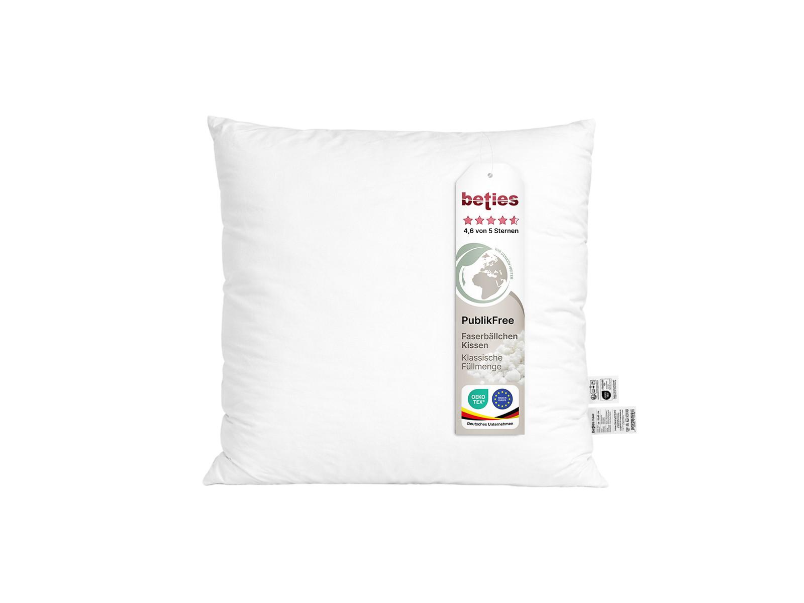 KISSENFÜLLUNG PublikFree Faserbällchen 45/45 cm - Weiß, Naturmaterialien/Kunststoff (45/45cm) - beties Heimtextil
