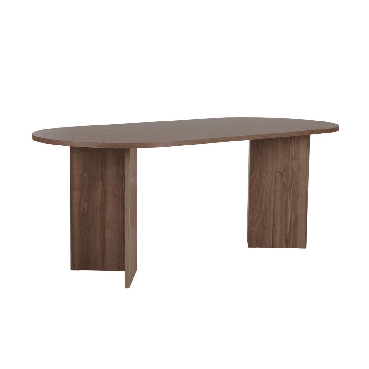 ESSTISCH mit ovaler Tischplatte L200 cm 90/200/75 cm - Naturfarben, Holzwerkstoff (96/90/75cm) - Calicosy