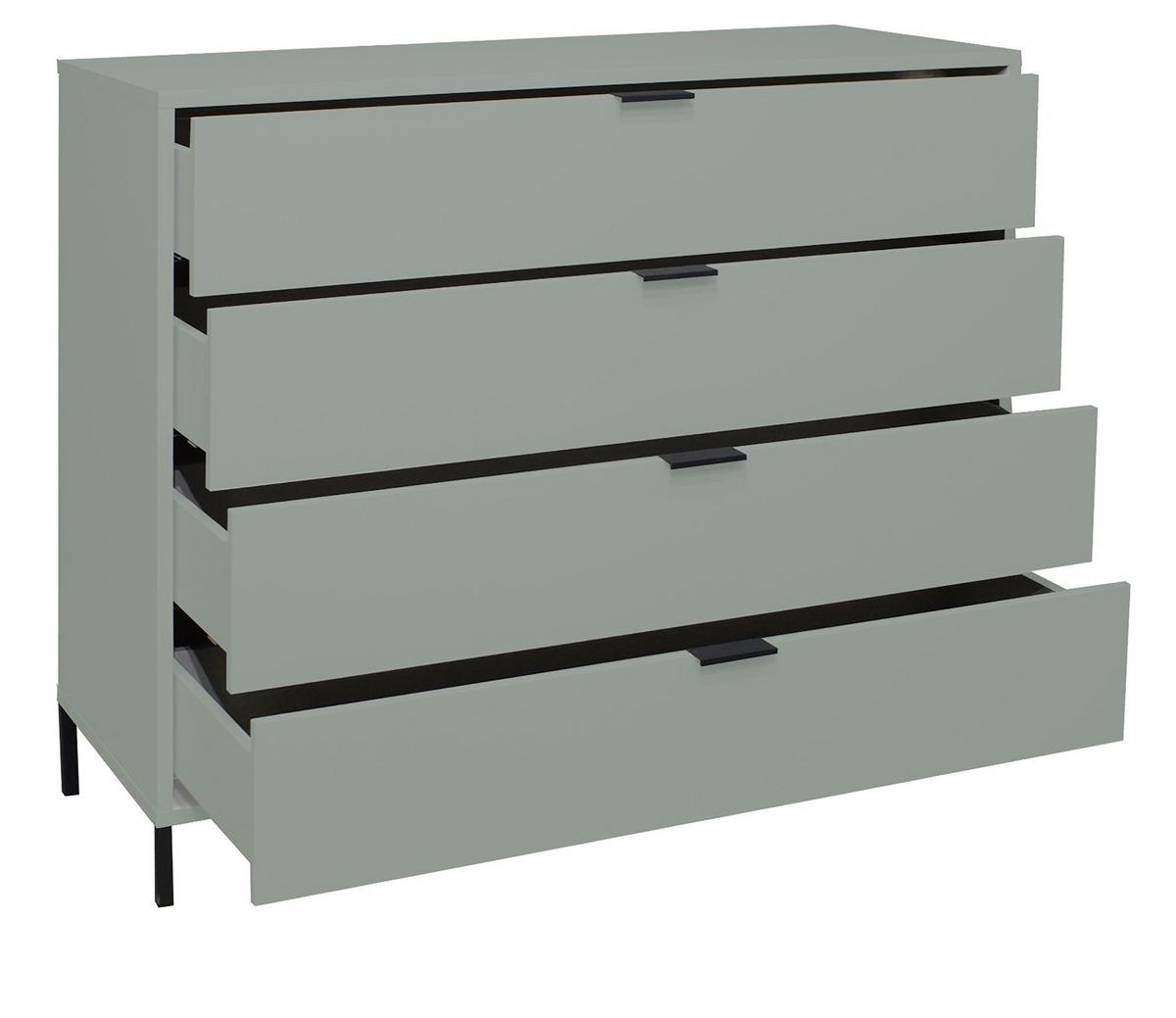 KOMMODE Erna 119x45x102 Pinie Green matt Lack - Grün, Holzwerkstoff (119/102/45cm) - 58aufmkessel