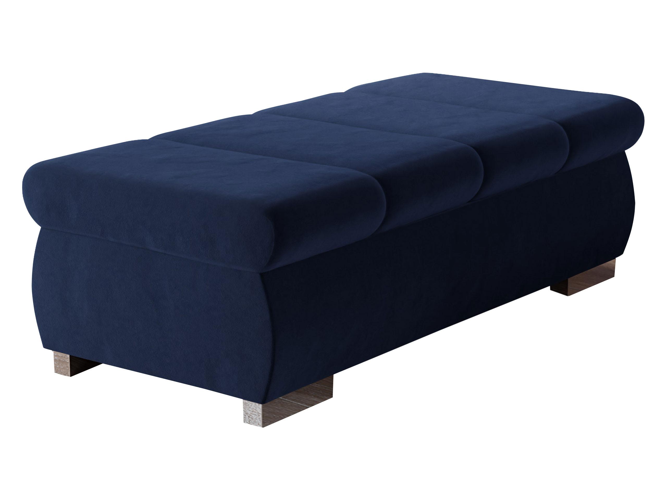 POLSTERHOCKER Bangkok Groß - Silberfarben/Dunkelblau, Holz/Kunststoff (120/39/60cm) - MIRJAN24