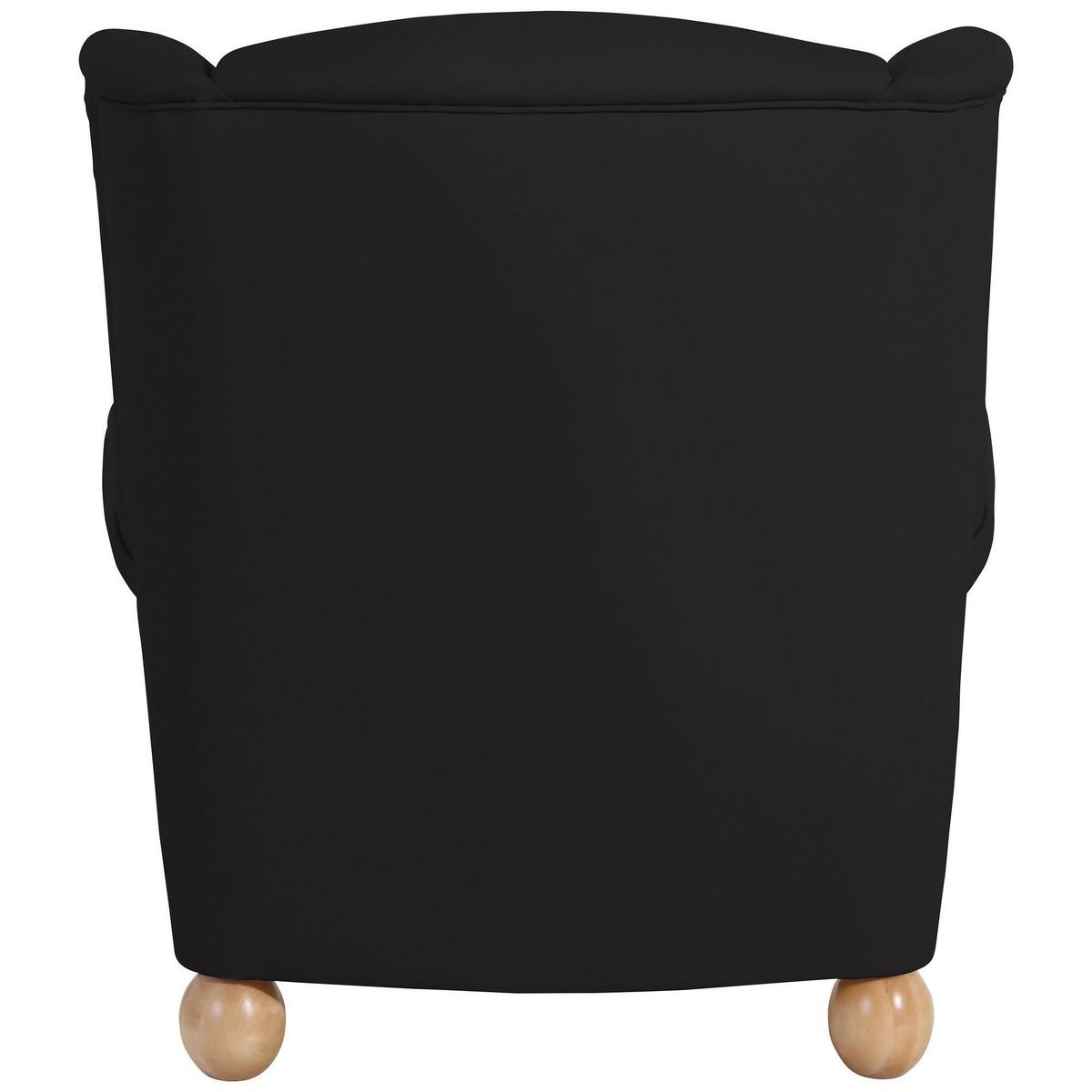 OHRENBACKENSESSEL Kasha Bezug Kunstleder Buche natur / schwarz - Buchefarben/Schwarz, Kunststoff (93/103/87cm) - 58aufmkessel