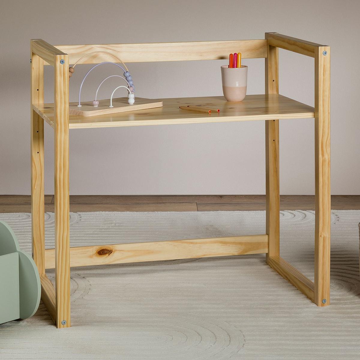 KINDERSCHREIBTISCH SUZA - Naturfarben, Holz (80/75/47cm) - IDIMEX