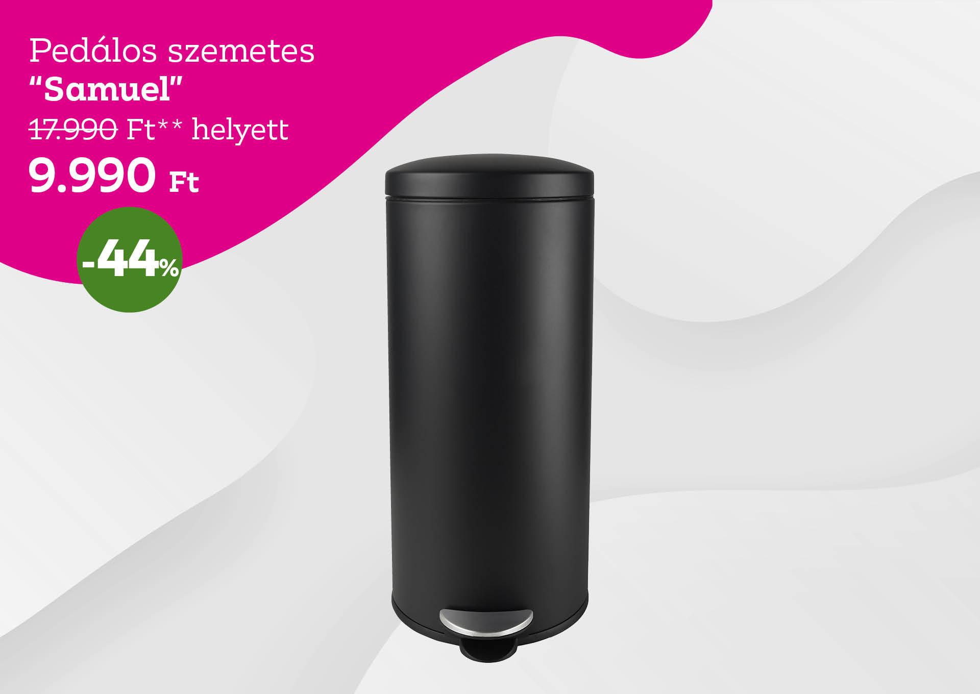 Pedálos szemetes SAMUEL 17990 Forint helyett 9990 Forint, kedvezmény mértéke 44%