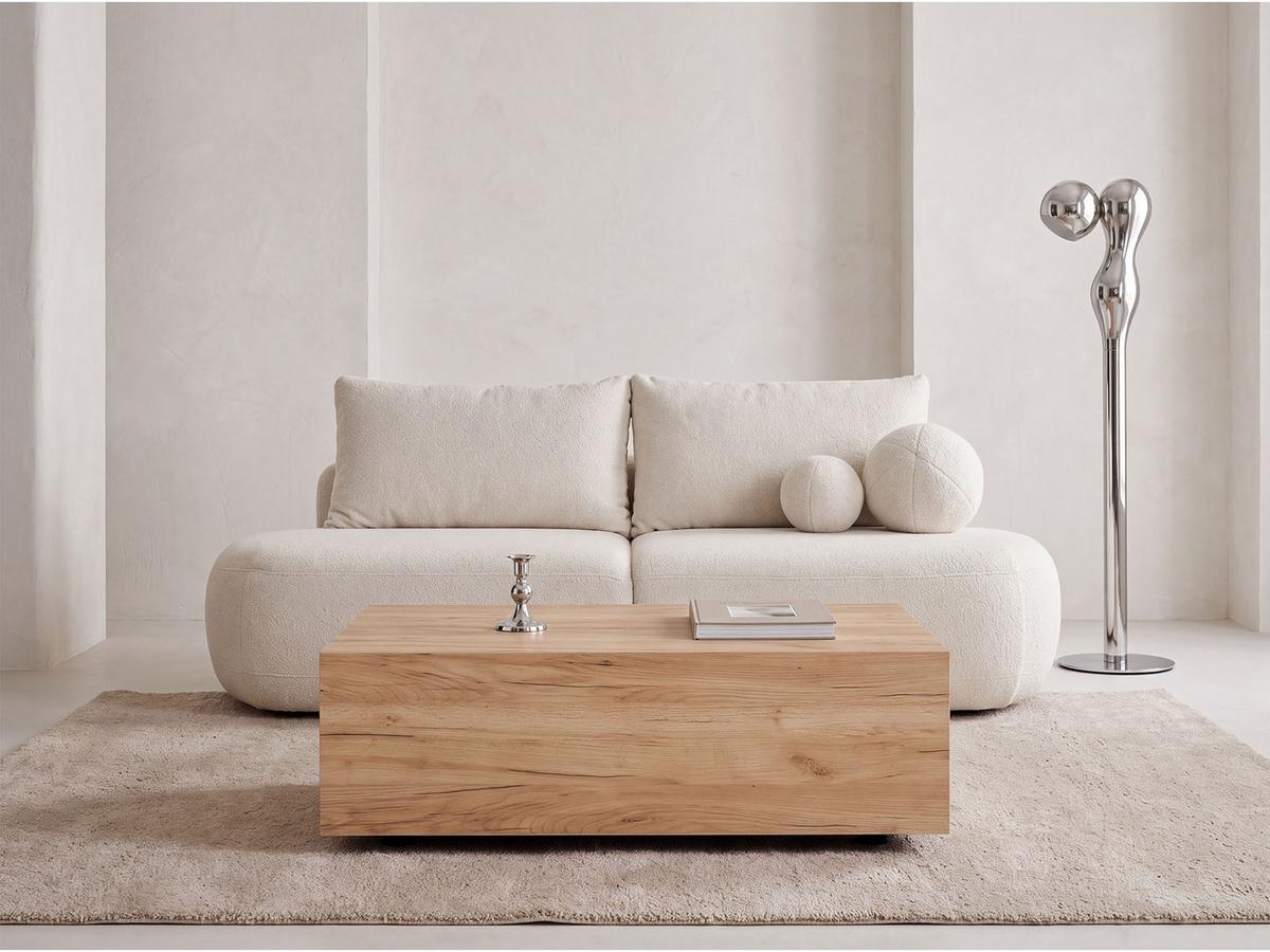 COUCHTISCH Noma Rechteckig in Eiche Braun, Blockform mit versteckten Rollen 90/55/28 cm - Eiche Wotan/Schwarz, Holzwerkstoff (55/90/28cm) - WFL GROUP