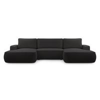 WOHNLANDSCHAFT Ablia Schwarz 364/168/87 cm mit Schlaffunktion - Schwarz, Kunststoff/Textil (364/87/168cm) - AX Living