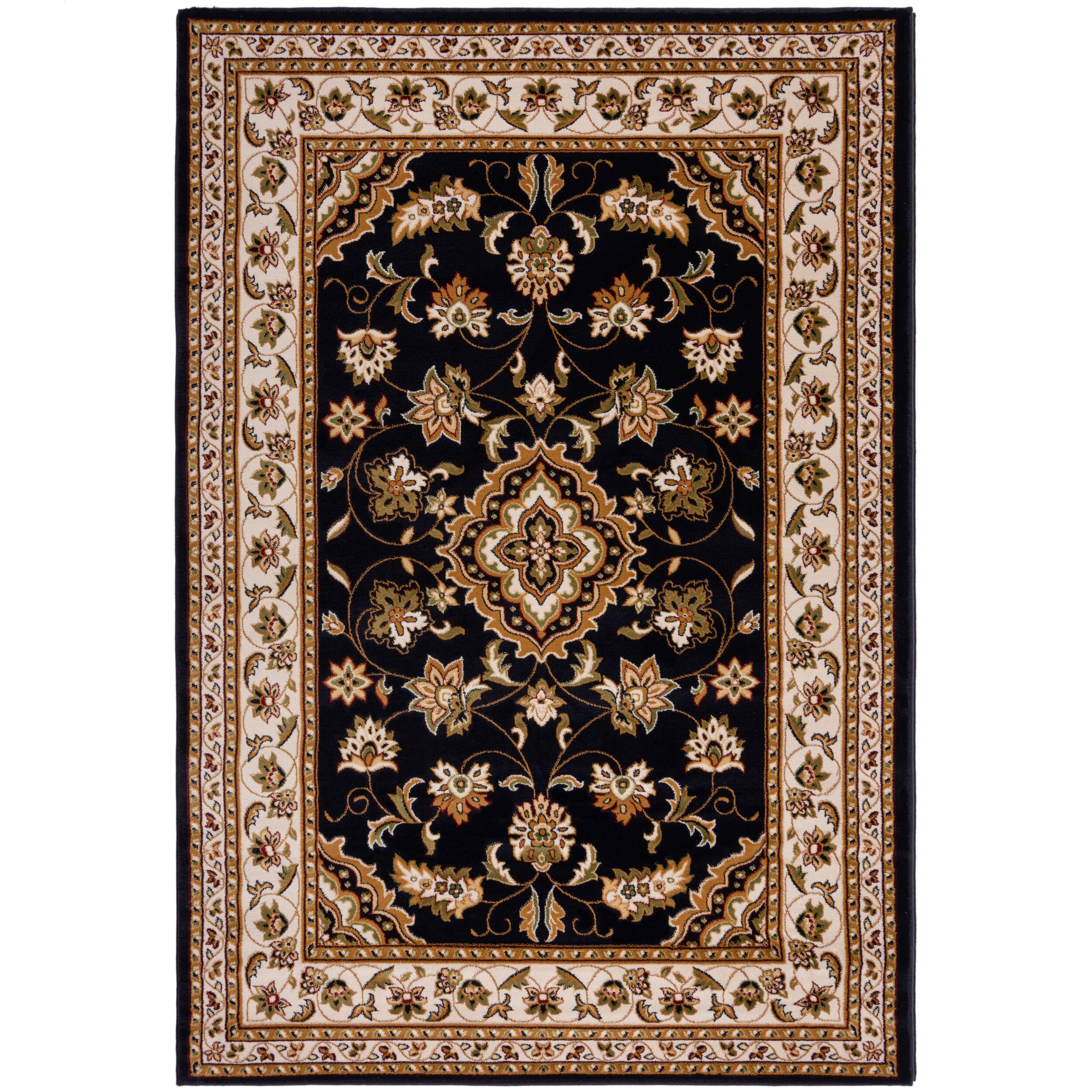 TEPPICH GLAZERT, klassisch-floral, Dunkelblau, 200 x 290 cm - Blau, Textil (290/200cm) - KADIMA DESIGN