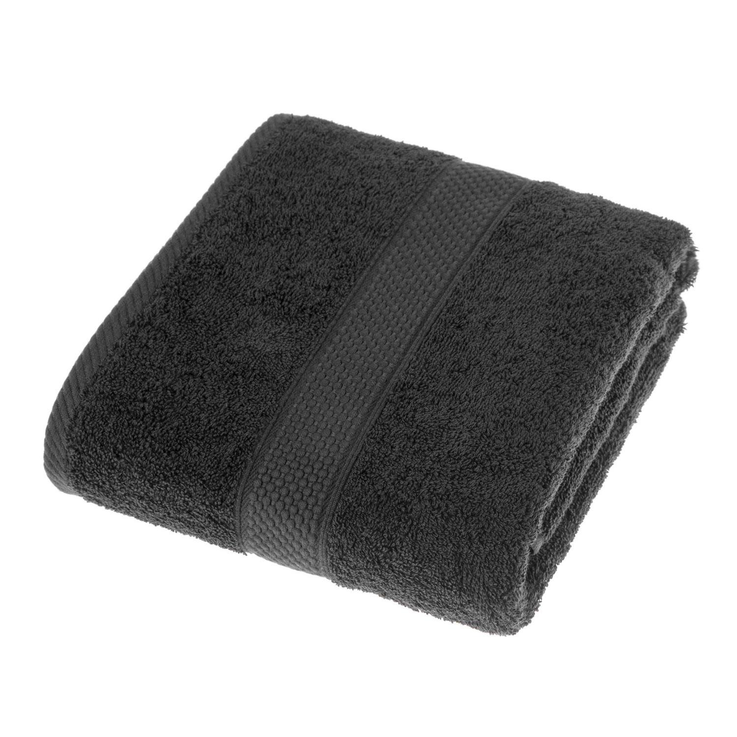 DUSCHTUCH Essential schwarz 70/130 cm - Schwarz, Textil (70/130cm) - Homescapes