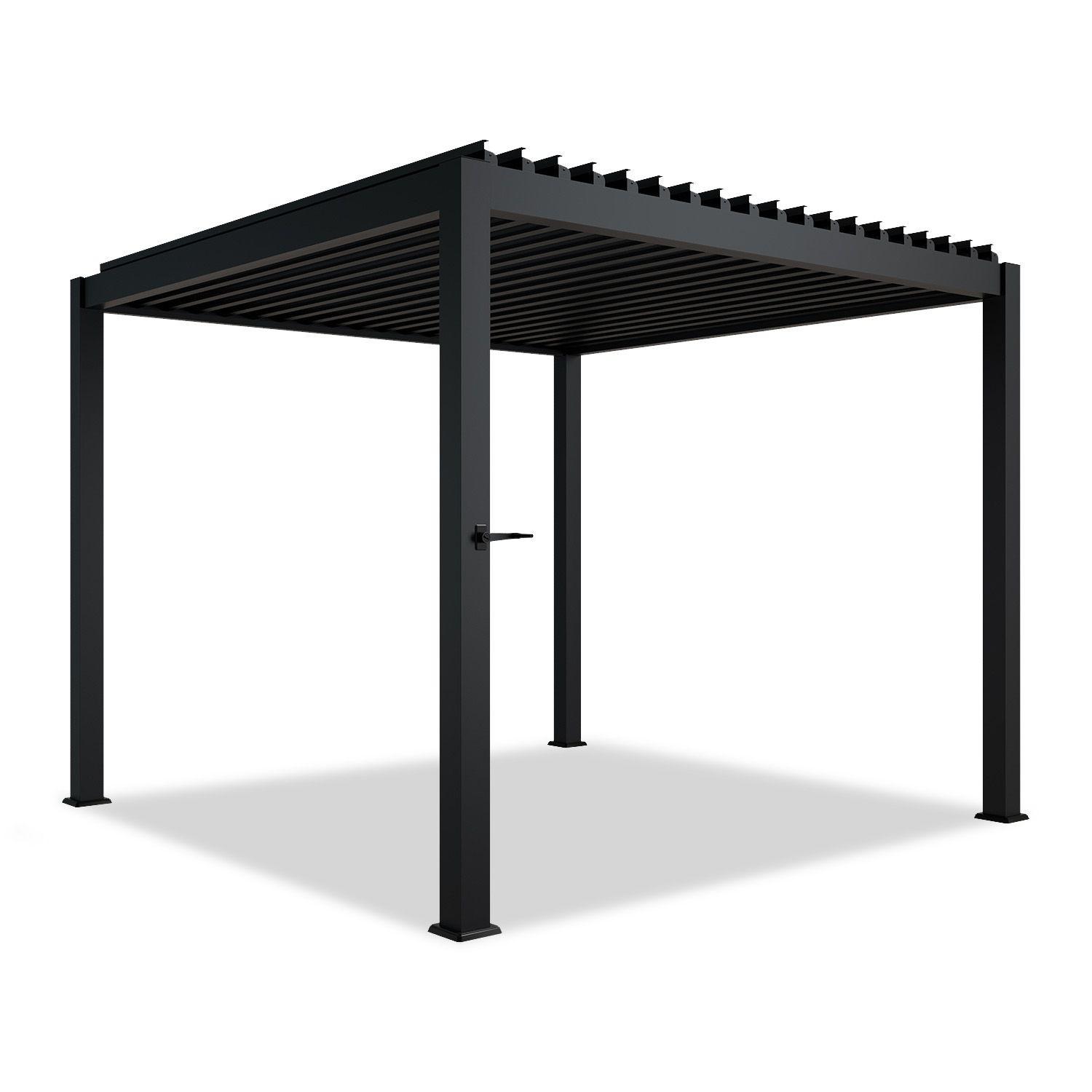 PERGOLA/ LAMELLENDACH Tahiti 3x3 m anthrazit - Anthrazit, Metall (300/240/300cm) - Juskys