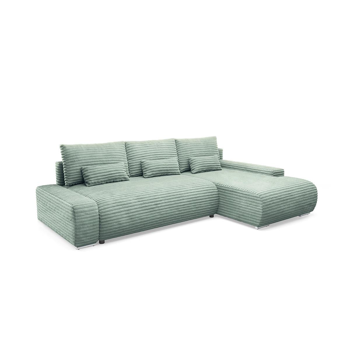 ECKSOFA Ivana 3 Sitzplätze Hellgrün - Grün, Holz (265/172cm) - Petits-meubles