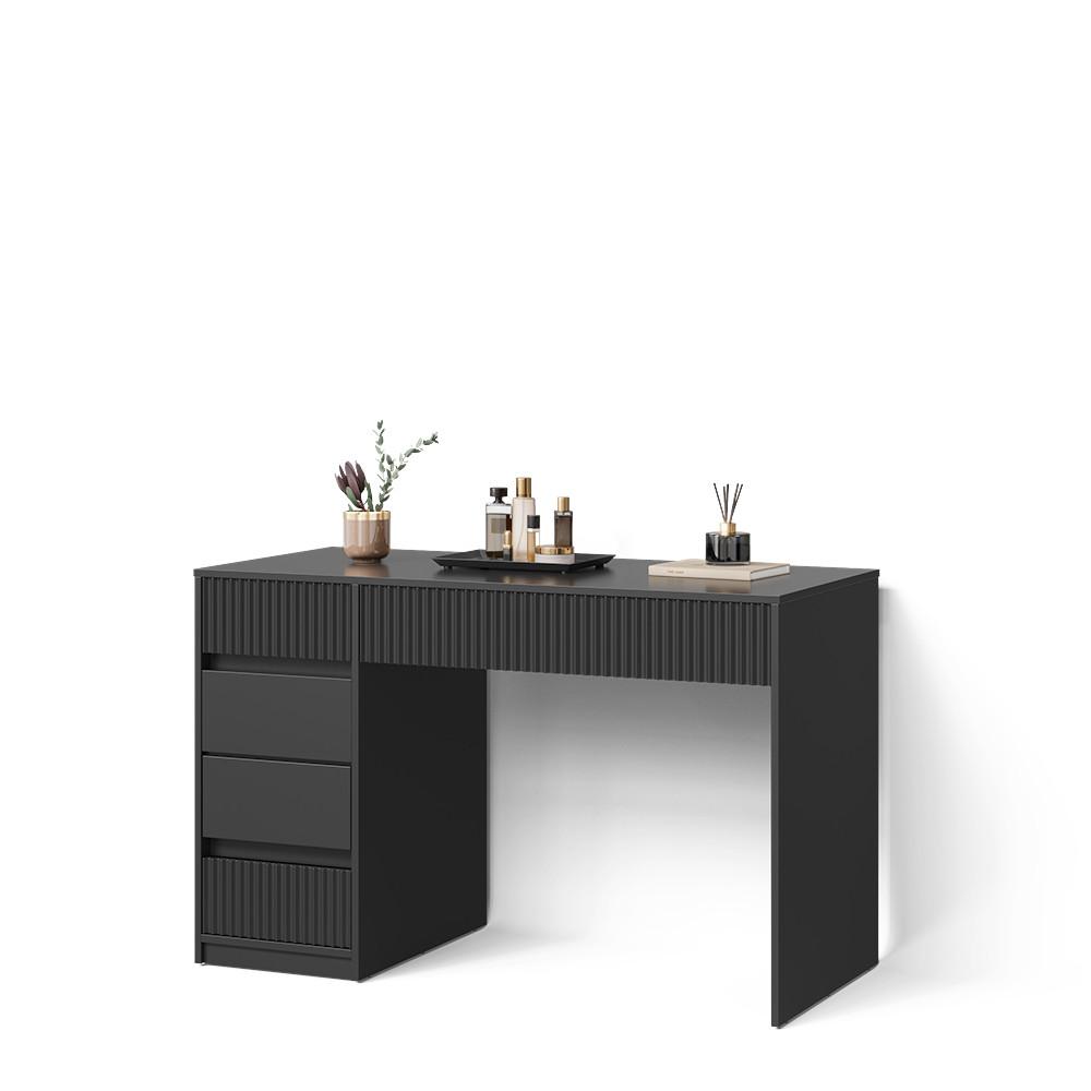 SCHMINKTISCH Allia Schwarz ohne Spiegel - Schwarz, Holzwerkstoff (55/120/76cm) - Livinity®