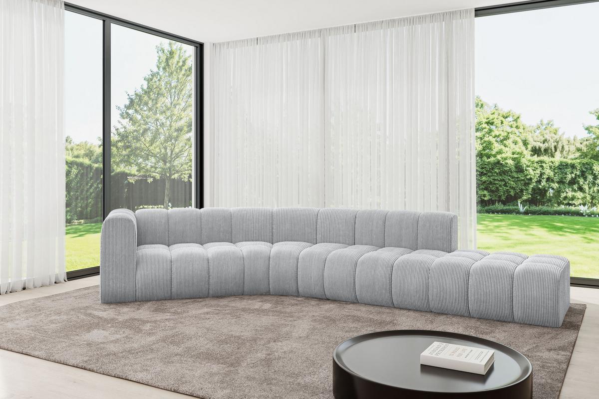 ECKSOFA modulares Sofa Tilmo-L1 - 399x194x70 cm Grau - Grau, Holzwerkstoff/Textil (399/194cm) - ALTDECOR
